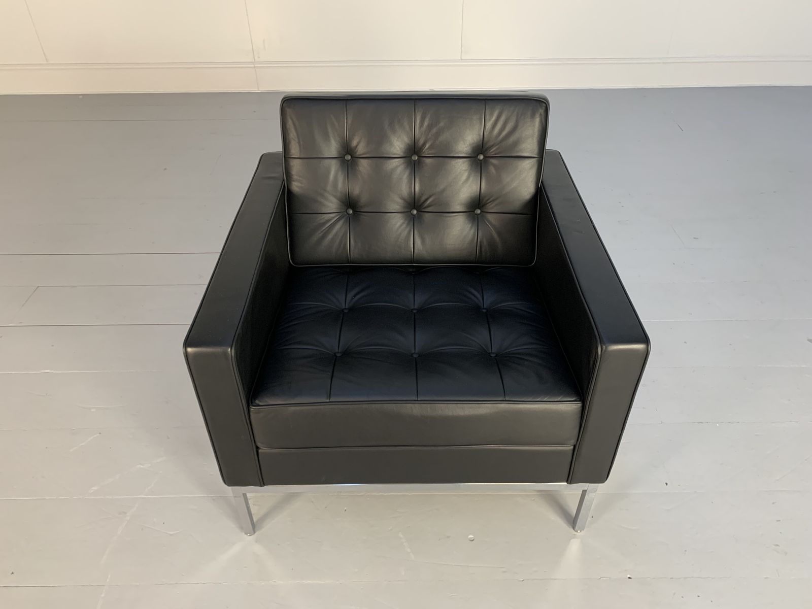 Knoll Studio “Florence Knoll” Lounge Chair Armchair – In Black “Volo” Leather photo 3900.0