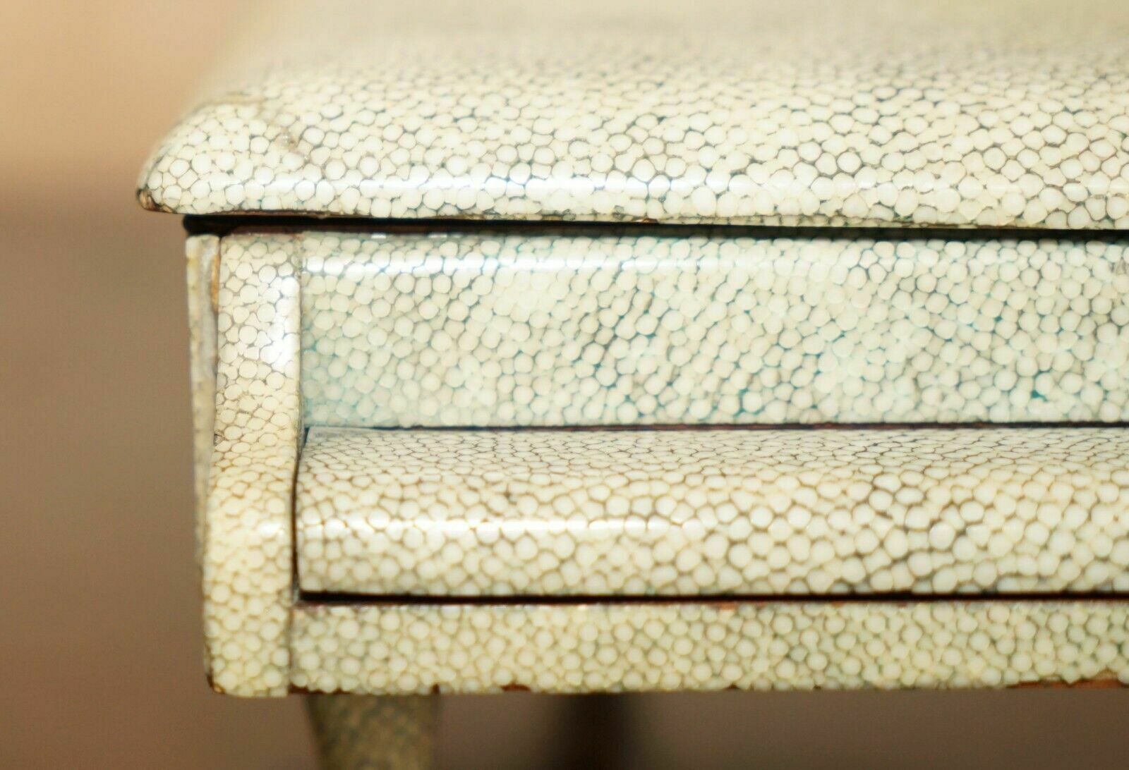 Super Rare Antique Shagreen (Shark Skin) Burr Walnut Musical Jewellery Piano Box photo Home Decor