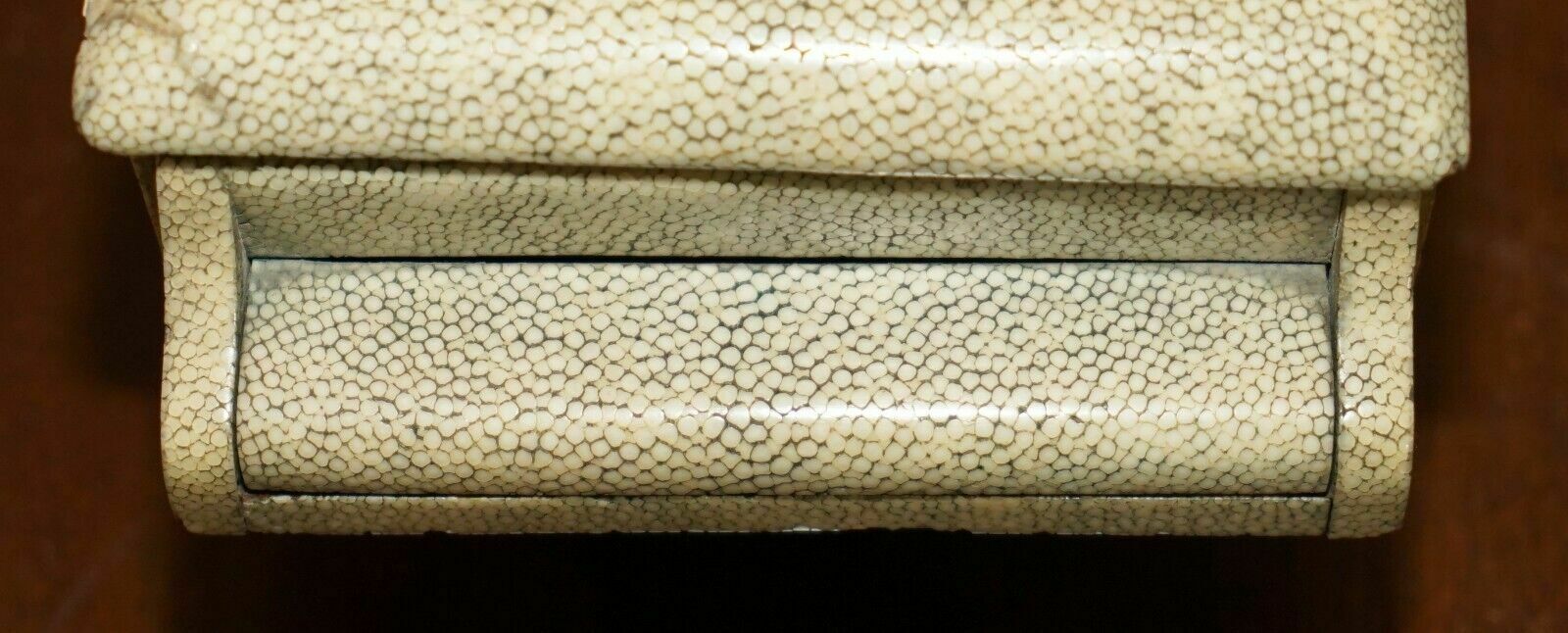 Home Decor Super Rare Antique Shagreen (Shark Skin) Burr Walnut Musical Jewellery Piano Box photo