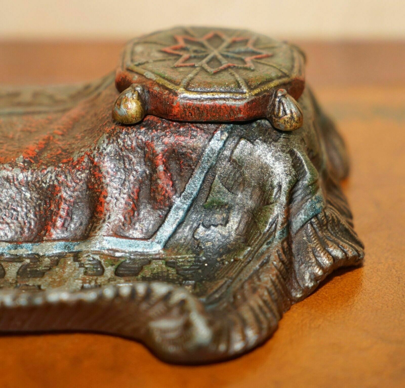 Austrian Cold Painted Bronzed Carpet Seller Ink Stand After Franz Bergman photo vintage