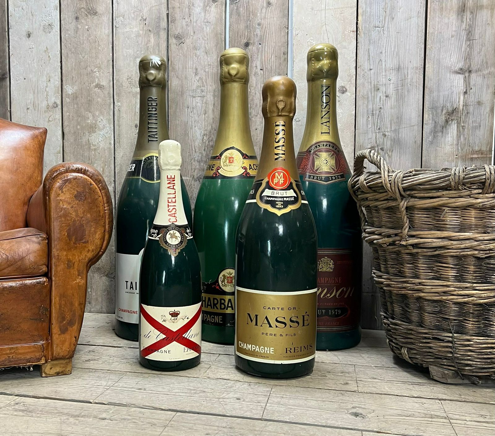 Champagne Bottles Huge Fibre Glass Brewery Display Bottles Extra Large Advertising Pub Ware photo 747.0