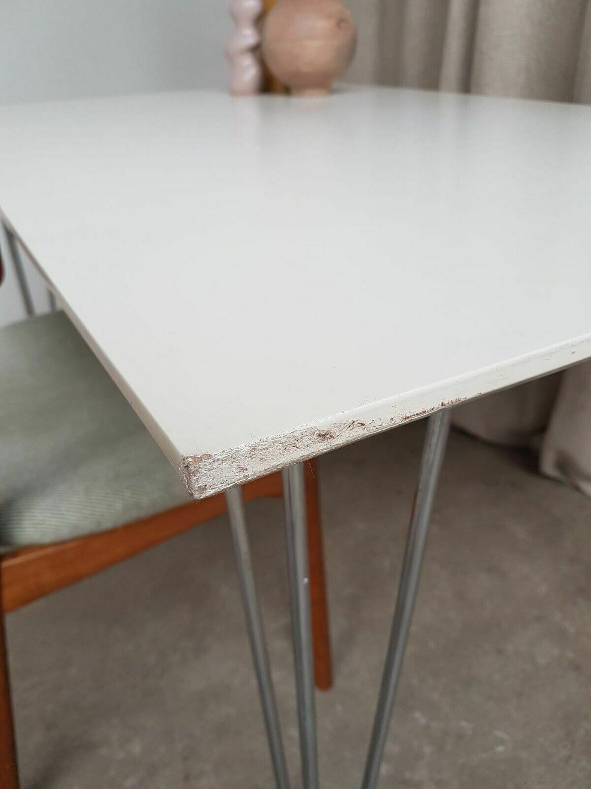 149.5 Vtg Late Mid Century Style Modernist Desk Dining Table Danish Scandi Retro photo