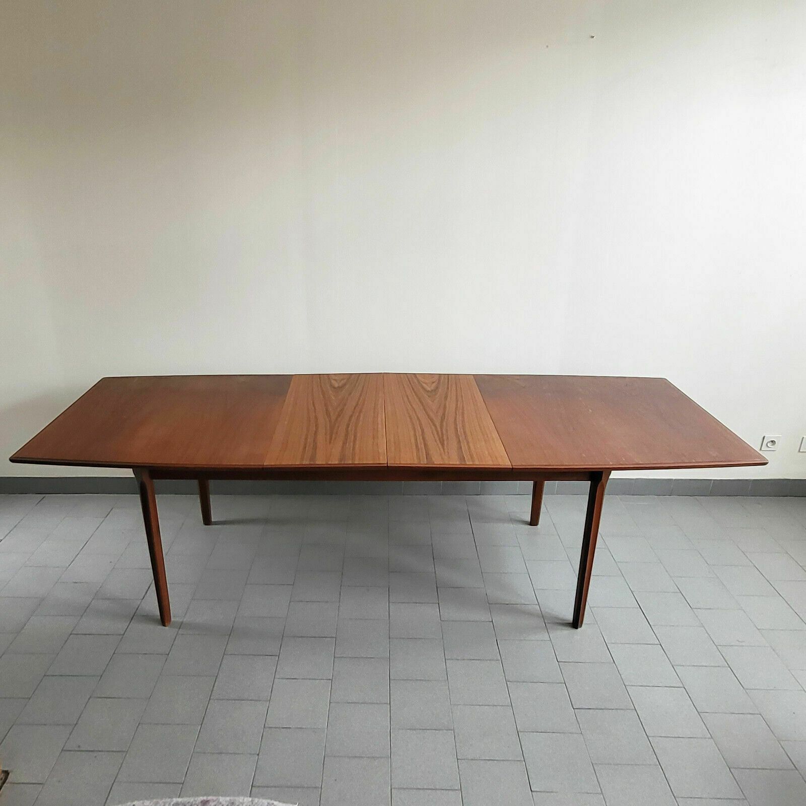 Vintage 1960 Danish Scandinavian Teak Dining Table For 12 People 60s 1960s photo for sale