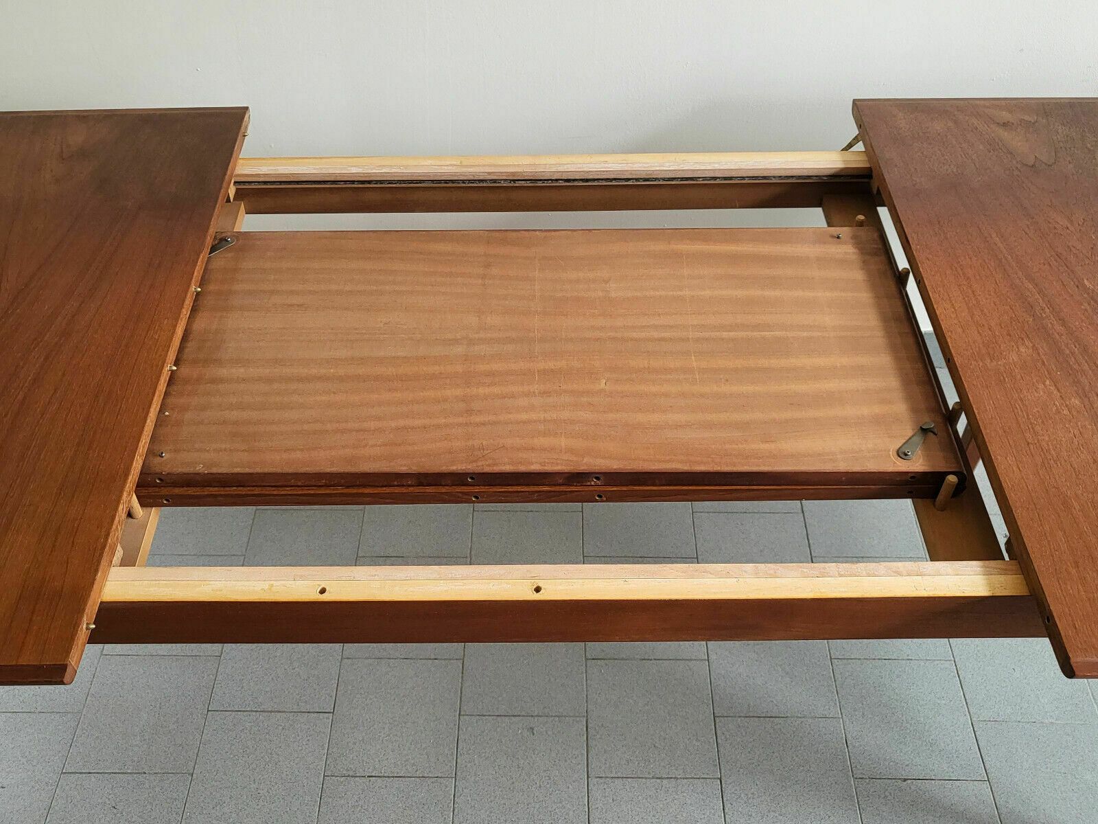 Vintage 1960 Danish Scandinavian Teak Dining Table For 12 People 60s 1960s photo vinterior