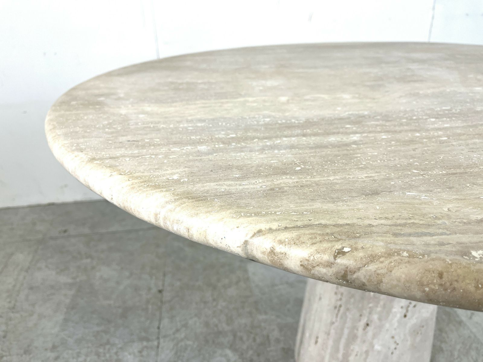 Travertine Dining Table In The Style Of Angelo Mangiarotti, 1970s photo Furniture