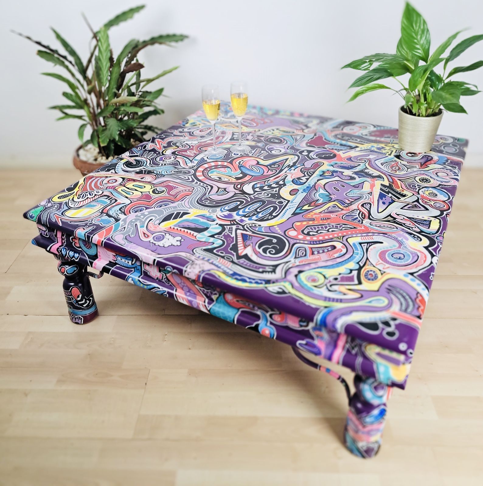 Upcycled Common Heavyweight Very Sturdy Coffee Table With Metal Rivets