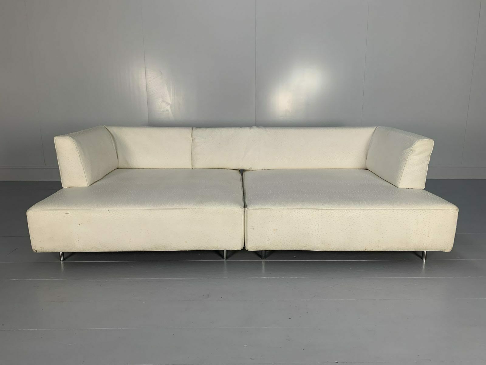 Edra “L’homme Et La Femme” Sofa  In Ostrich Leather