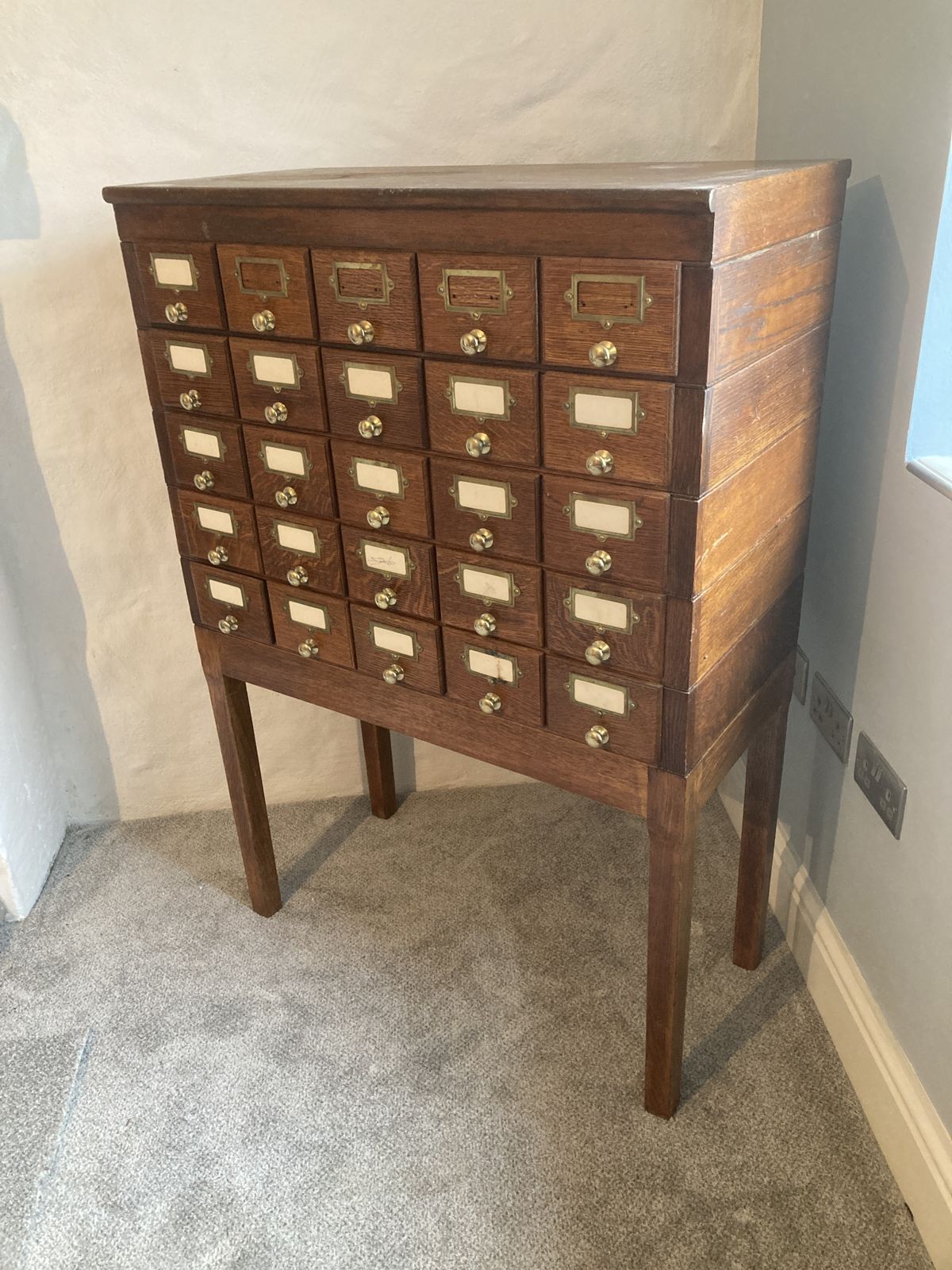 Vintage Library Filing 25 Drawers Haberdashery photo for sale