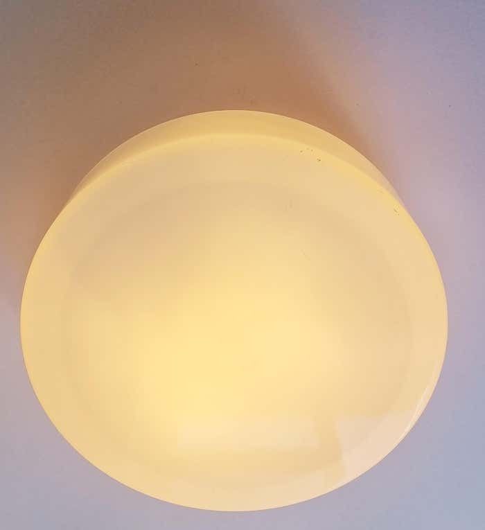 photo for sale Large Midcentury Flush Mount Milk Glass, Rzb Leuchten, Germany, 1970s