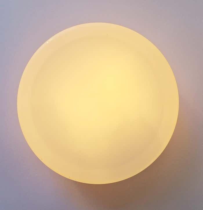 photo vinterior Large Midcentury Flush Mount Milk Glass, Rzb Leuchten, Germany, 1970s