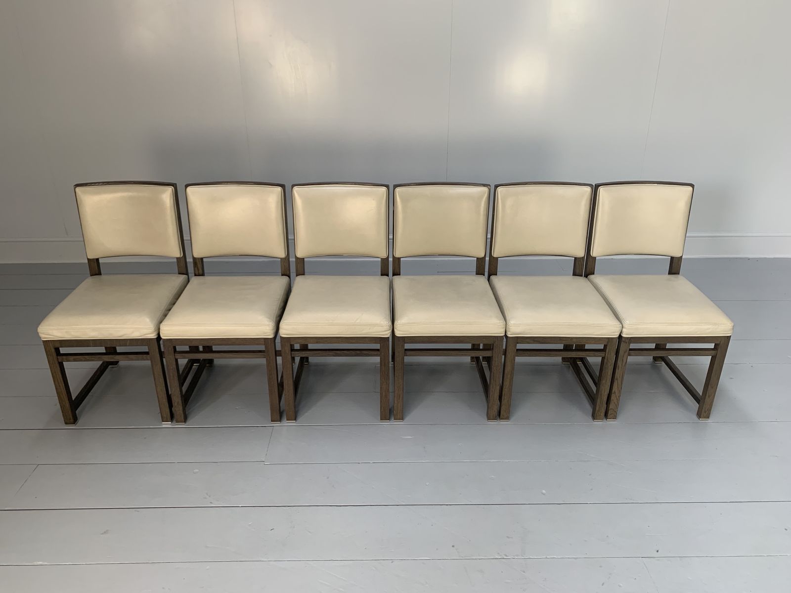 6 B&B Italia “Maxalto Simplice” Dining Chairs – In Oak & Leather photo Furniture