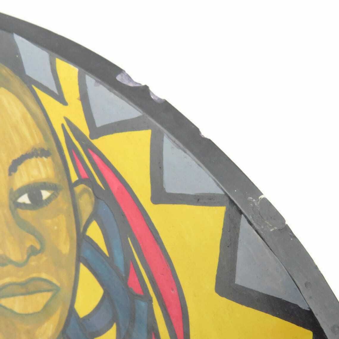 Large African Soapstone Bowl Centrepiece With Hand Painted Tribal African Family photo Home Decor
