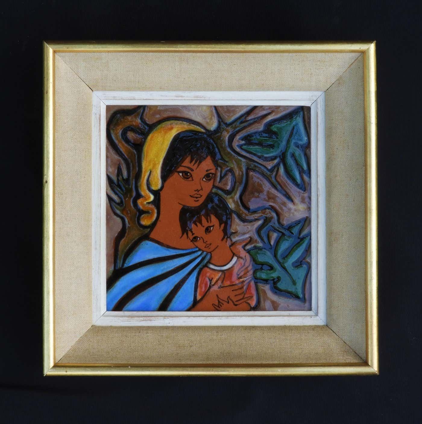 Madonna And Child Mid Century Ceramic Wall Art C1950 Free Shipping photo furniture