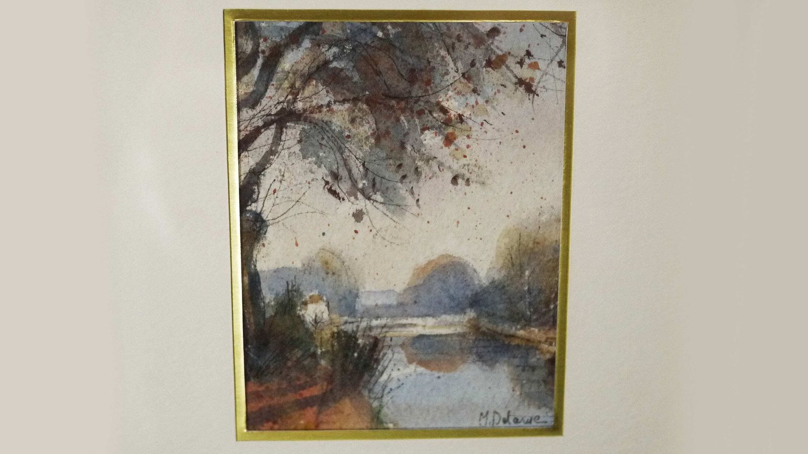 Vintage Set Of 4 French Landscape Watercolor Painting Framed And Signed Set photo 280.0