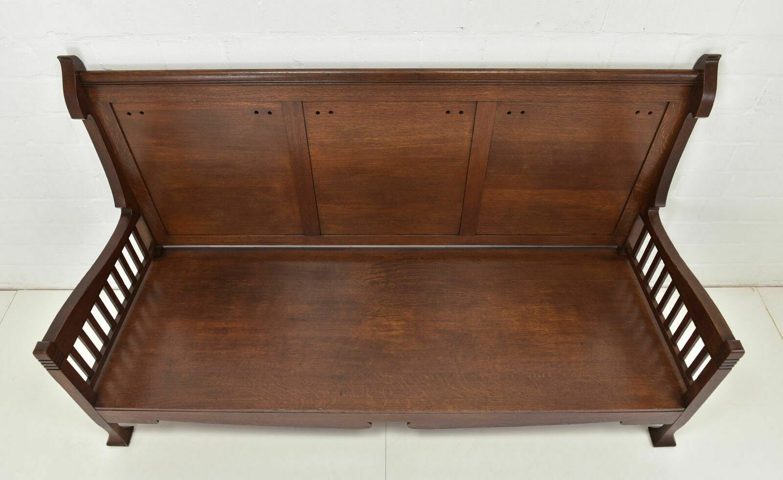 Antique! Daybed Restored Art Nouveau Around 1905 Solid Oak Daybed Lounger Sofa photo for sale