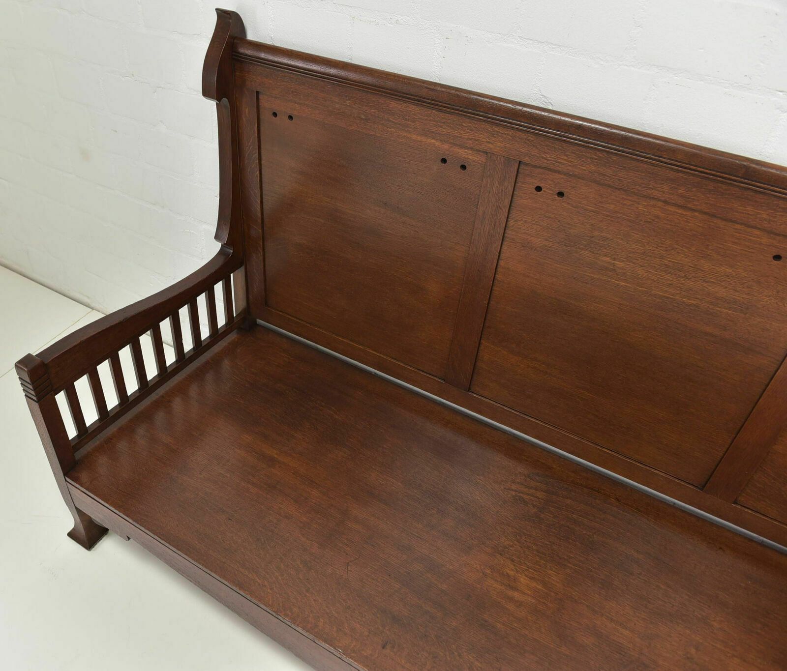 Antique! Daybed Restored Art Nouveau Around 1905 Solid Oak Daybed Lounger Sofa photo Furniture
