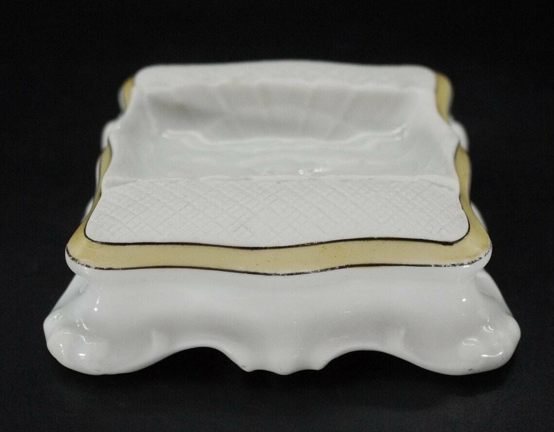 Antique French Porcelain Ashtray And Striker photo for sale