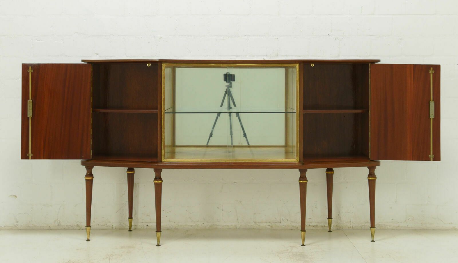 Mid Century Showcase Sideboard Restored Around 1960, Antique Retro Art Deco Sideboard photo for sale