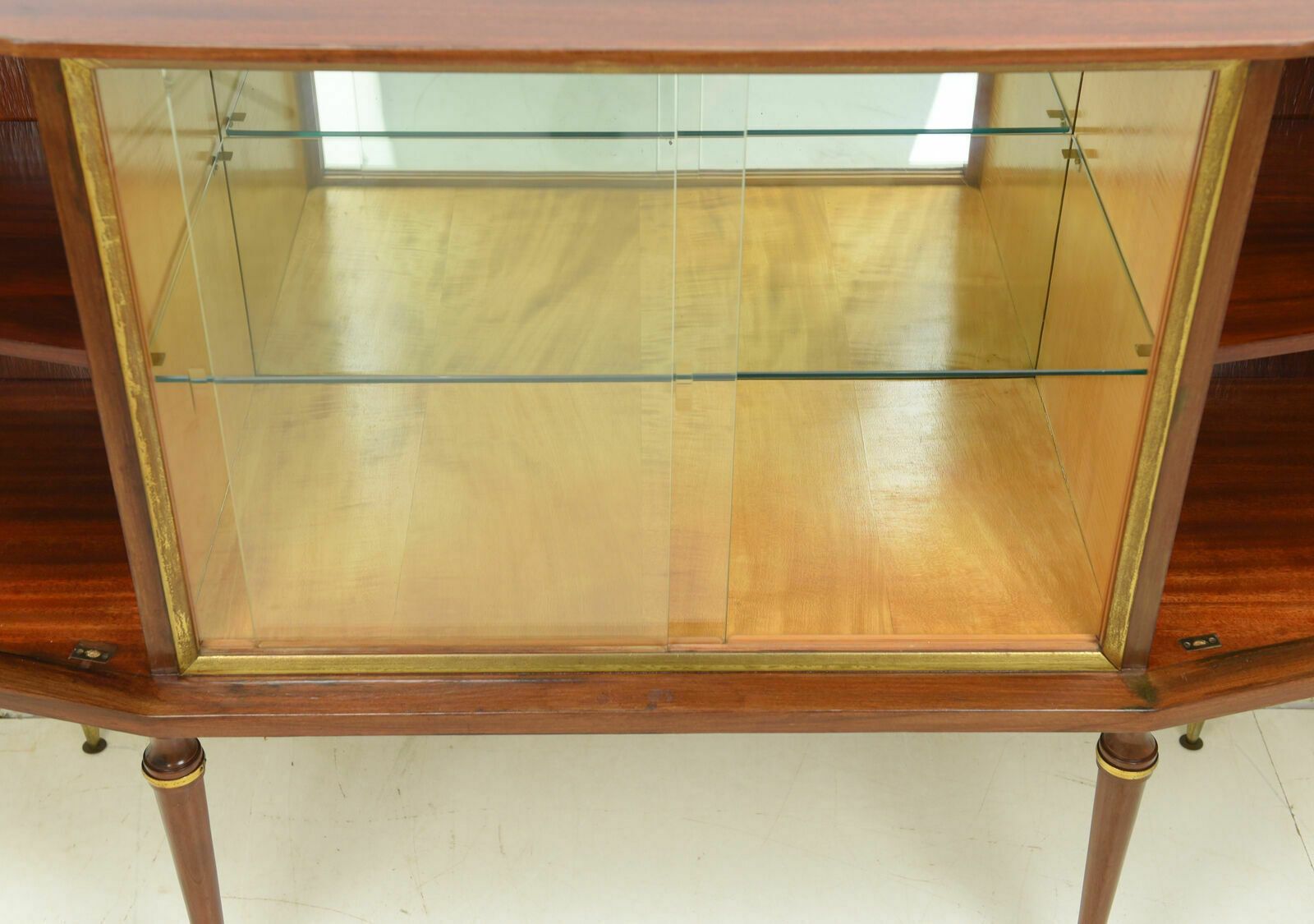 Mid Century Showcase Sideboard Restored Around 1960, Antique Retro Art Deco Sideboard photo buy