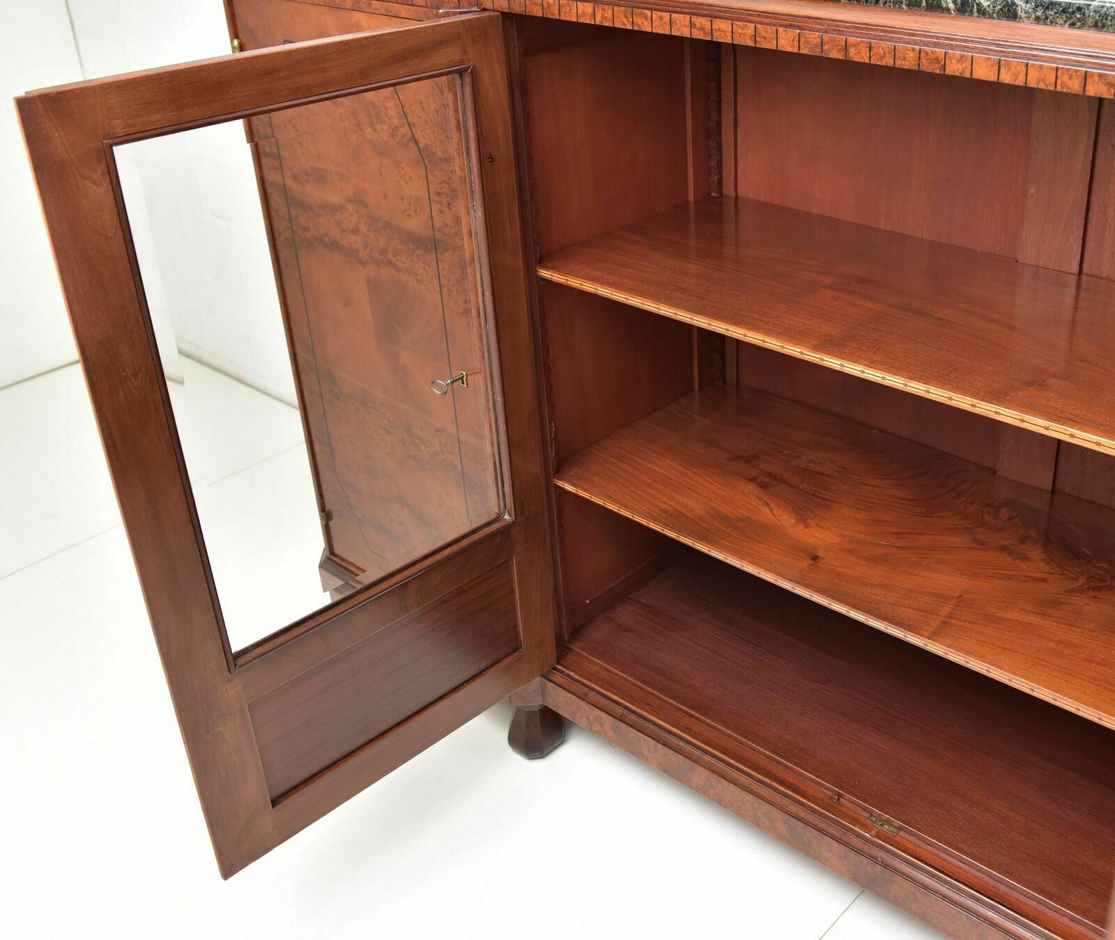 Antique! Xl Showcase Sideboard Restored Art Deco Around 1930 Burl Wood Sideboard photo 2646.0