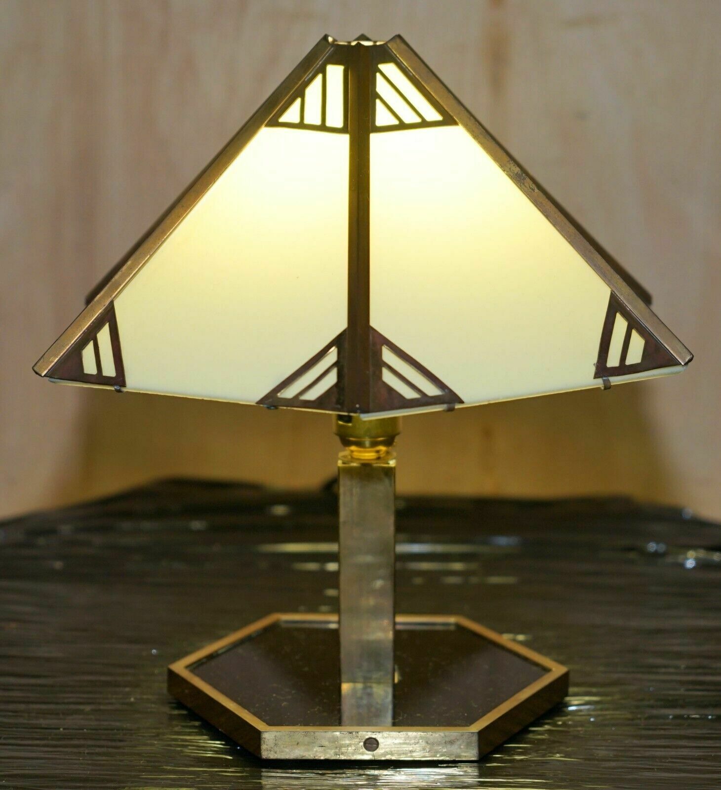 Stunning Pair Of Italian Circa 1930's Brass & Lucite Table Lamps Fully Restored photo 1450.0