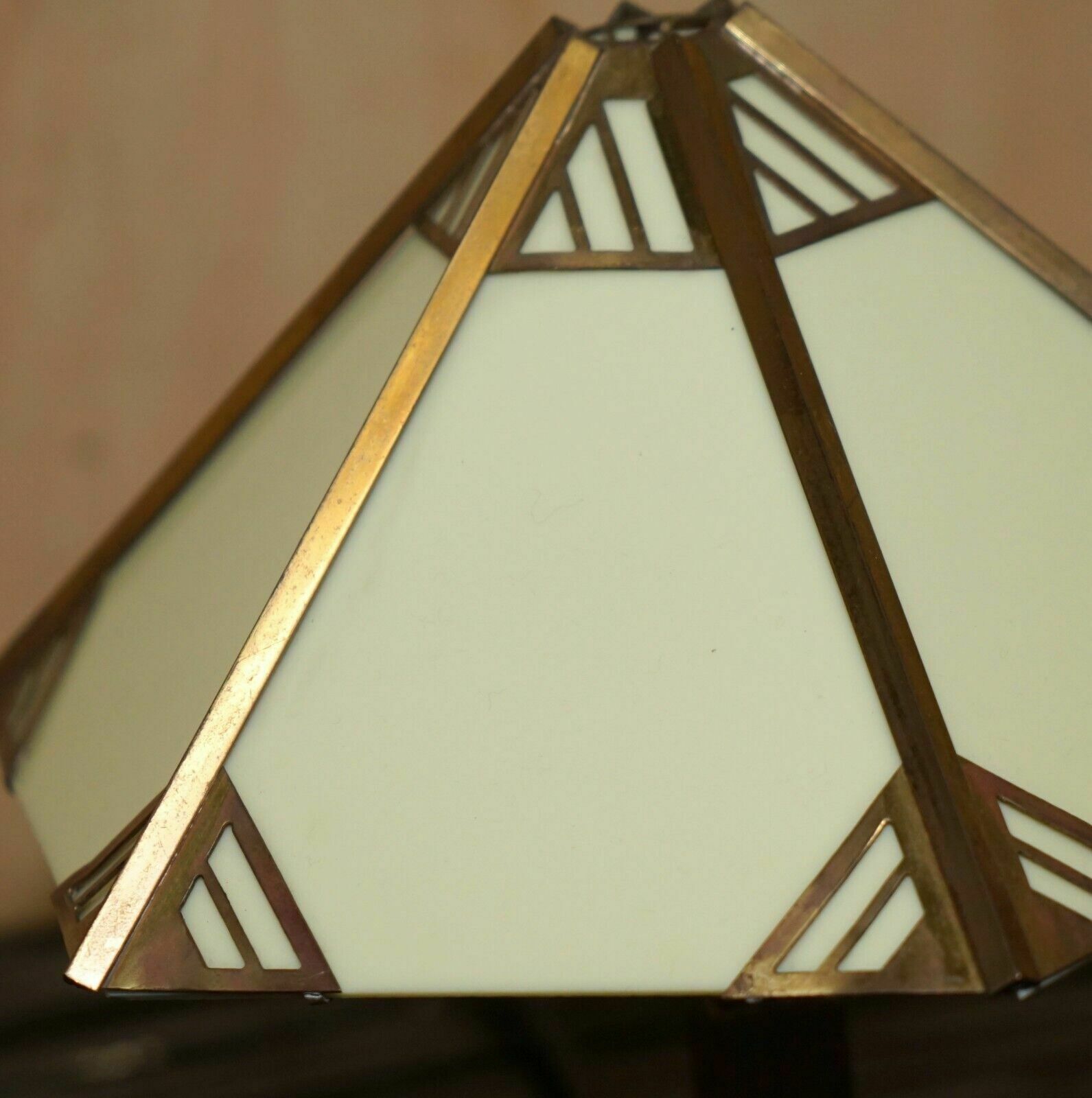 Stunning Pair Of Italian Circa 1930's Brass & Lucite Table Lamps Fully Restored photo vintage