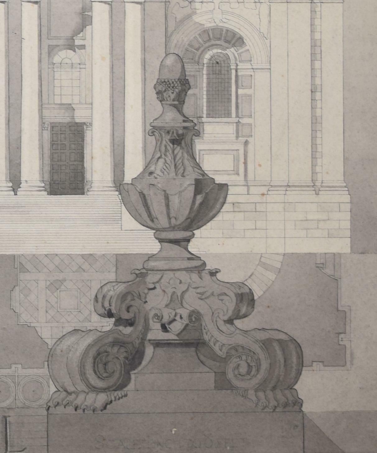 S Clapham St Paul's Cathedral Architectural Watercolour By S Clapham  C. 1950 photo vinterior
