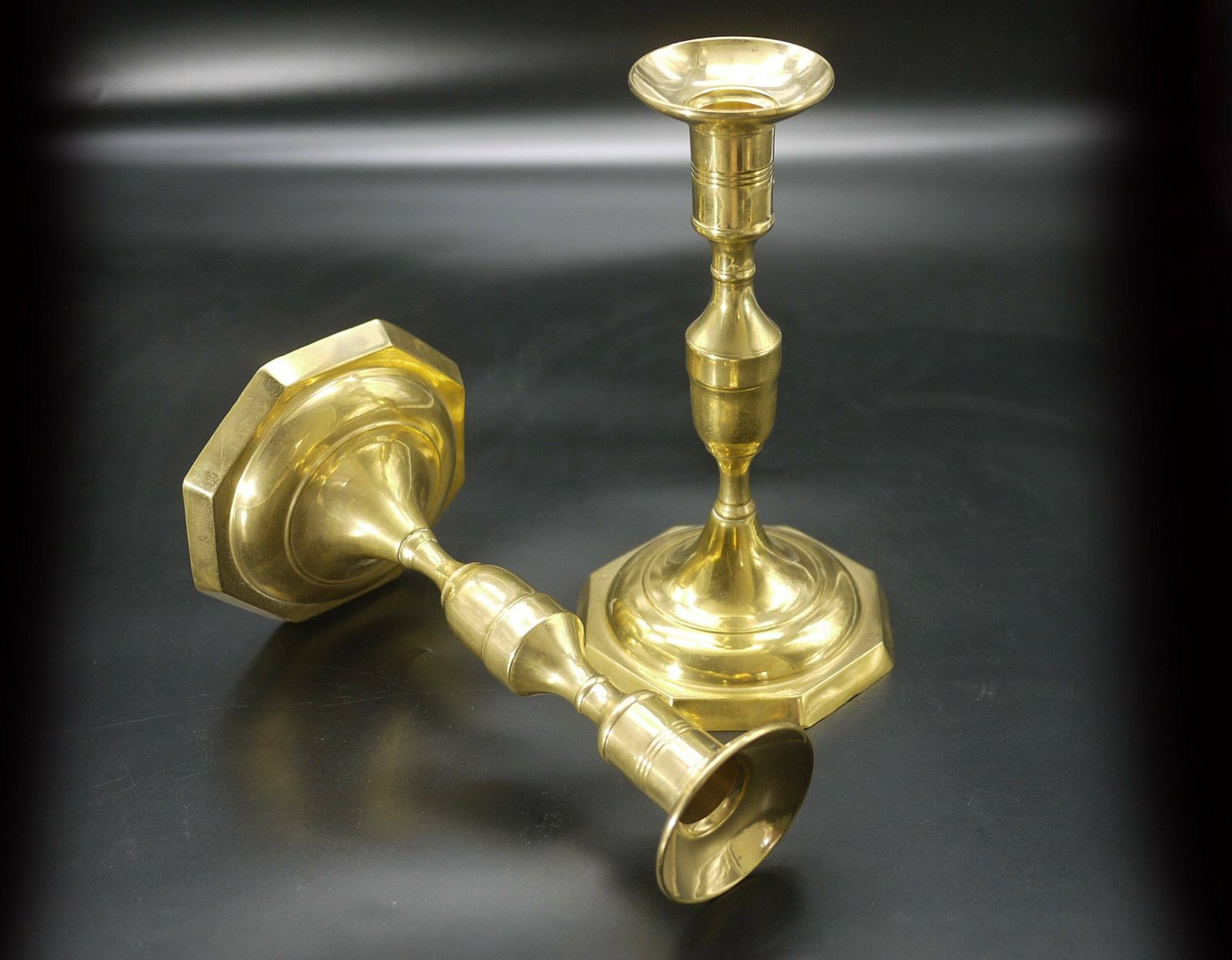 Couple Pair Brass Candle Holders, Antique French Candlesticks photo furniture