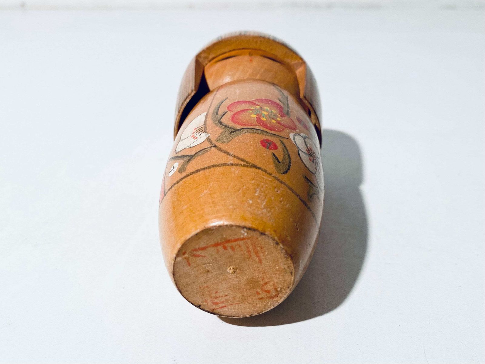 photo for sale Japanese Kokeshi Doll With Artist Signature Young Girl / Vintage Kojo Tanaka 1950s