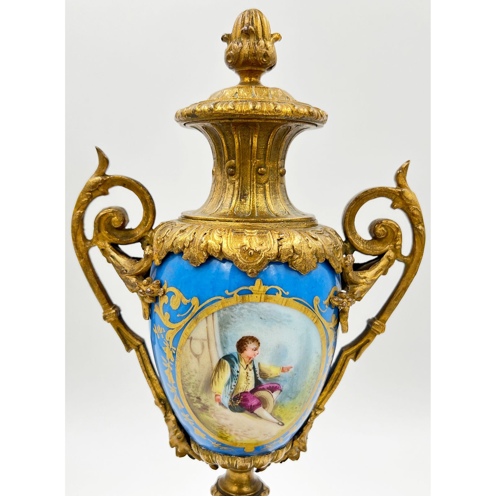 A Pair Of French Sevres Style Porcelain Urns, With Gilt Bronze Mounts, 19th Century photo Home Decor