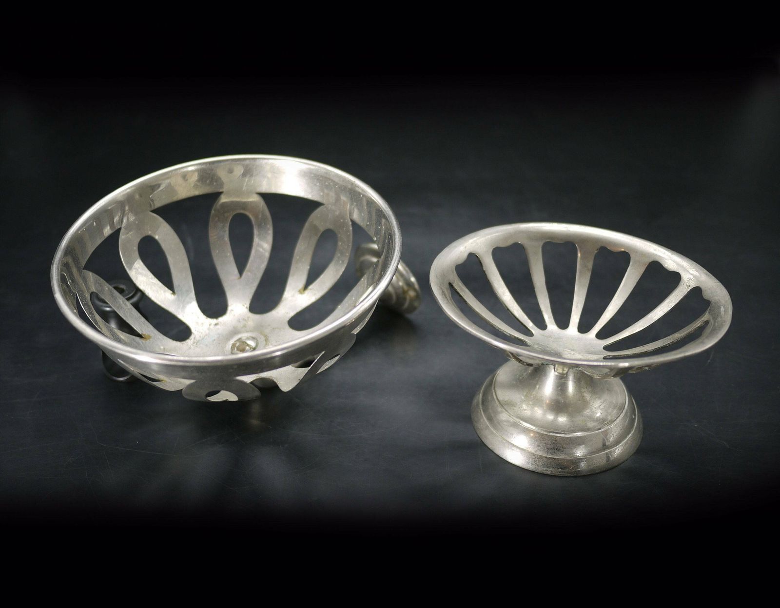 Antique Soap Dish, French Nickel Brass Soap Basket And Sponge Holder, 1920s photo furniture