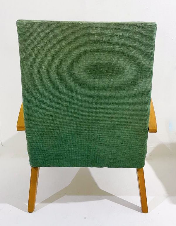 Mid Century Modern Pair Of Amarchairs, Green Upholstery, Czech, 1950s photo furniture