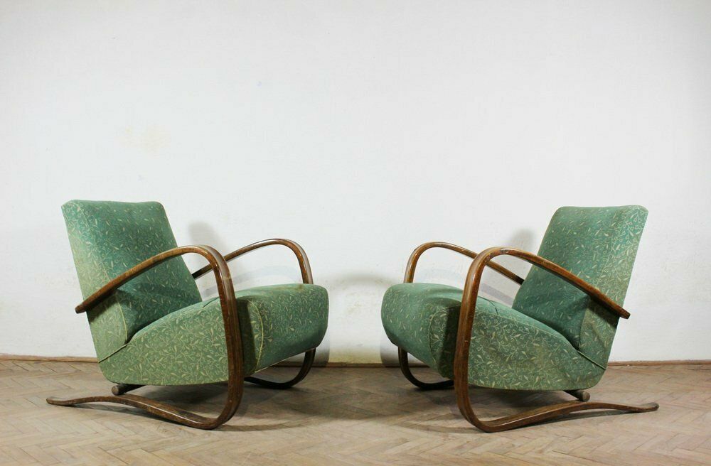 H 2269 Lounge Chairs By Jindrich Halabala, 1930s, Set Of 2