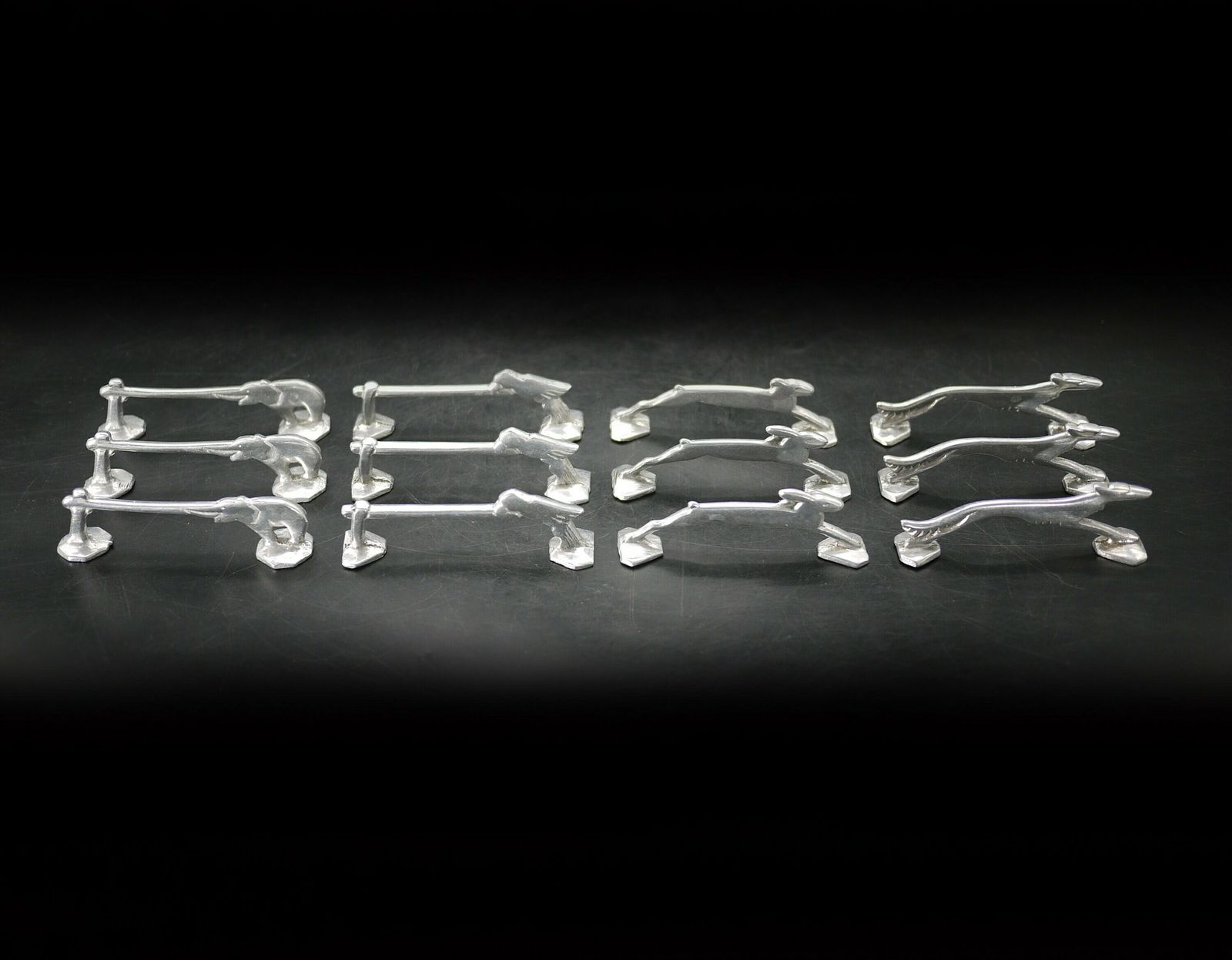 Art Deco Aluminum French Knife Rests Set 12 Pc photo Home Decor