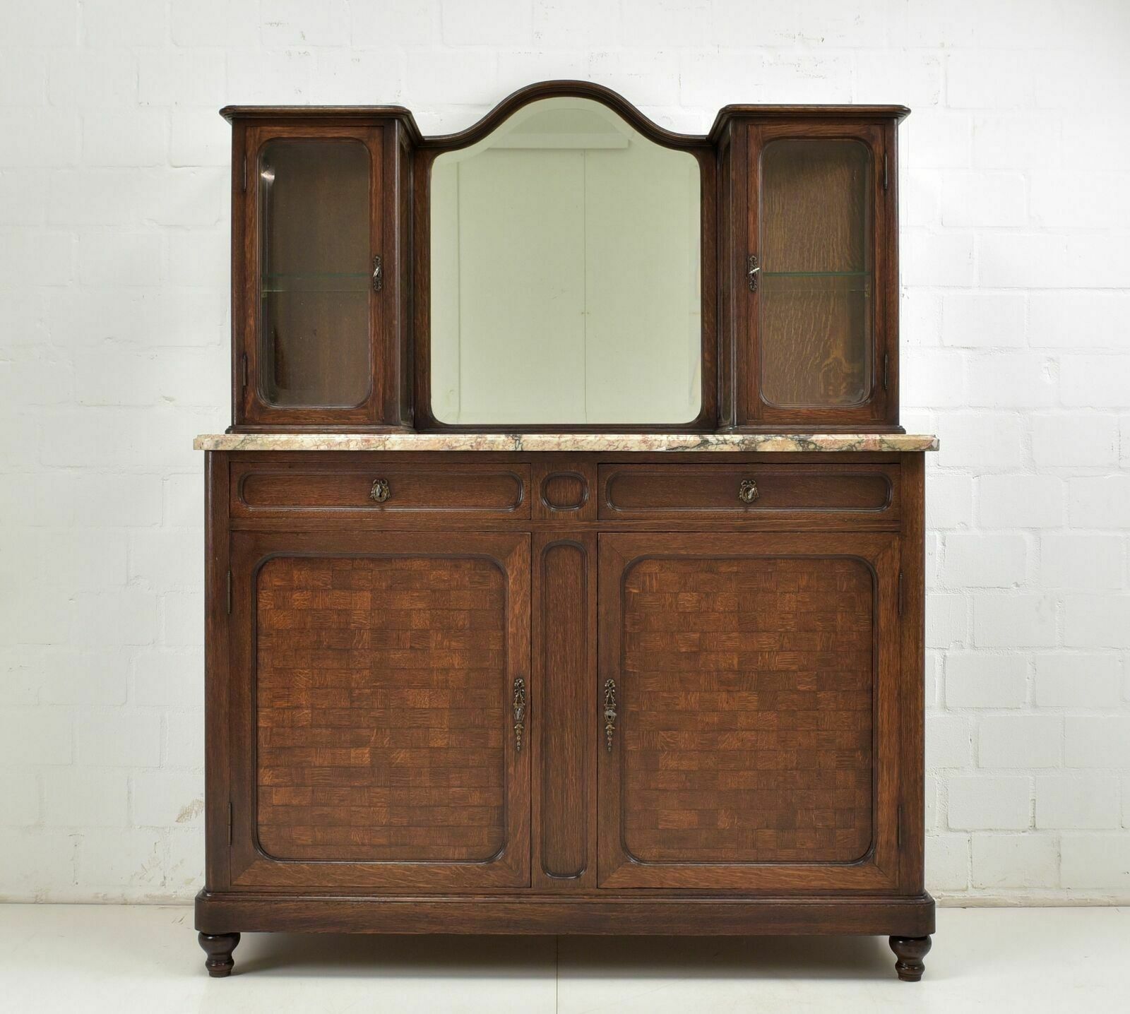 Antique! Display Cabinet K Restored Art Deco Around 1925 Oak Sideboard Buffet photo furniture
