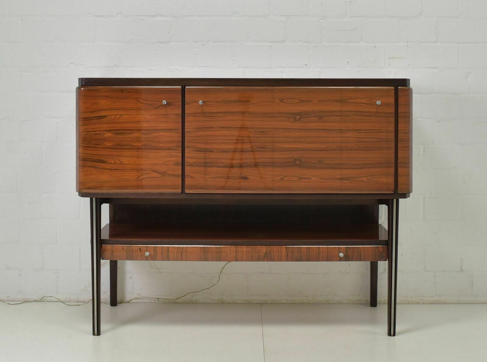 Bar Cabinet Highboard Sideboard Rosewood Retro Vintage Illuminated Around 1970 photo furniture