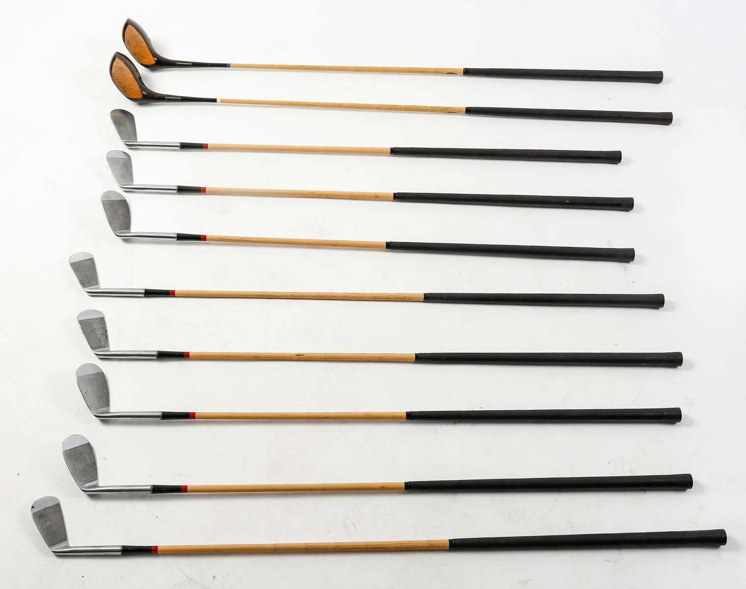 Suite Of 10 1930s Golf Clubs., Vintage photo for sale
