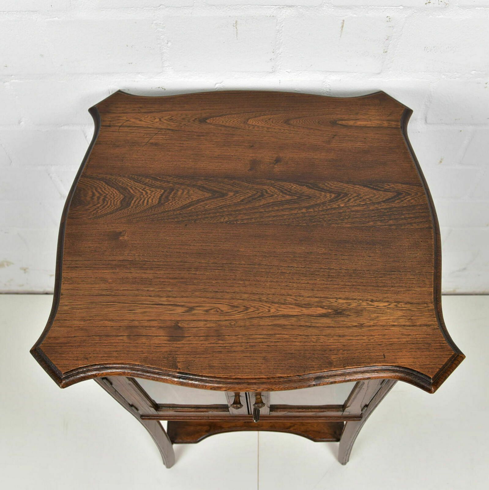 Antique! Small Showcase Restored Art Nouveau Around 1920 Elm Rüster Side Cabinet K photo vinterior