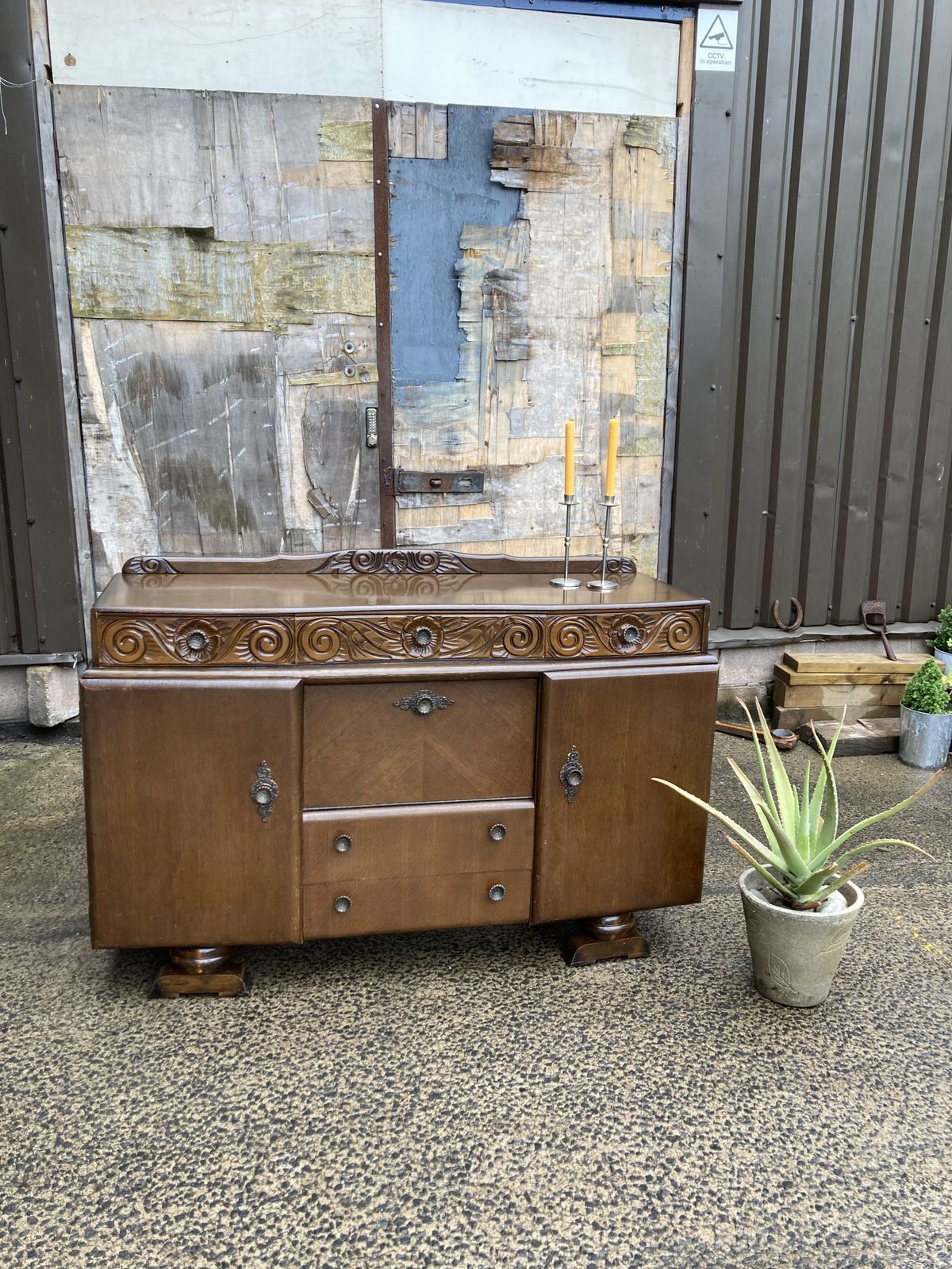 Mid Century English Scully Furniture Oak Sideboard photo for sale