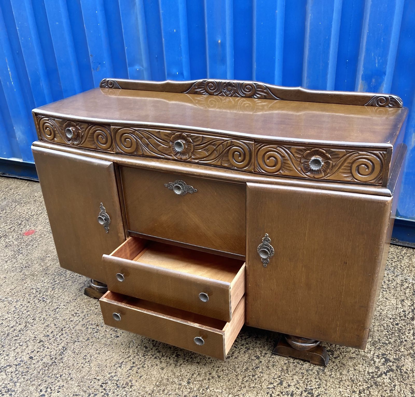 photo vinterior Mid Century English Scully Furniture Oak Sideboard