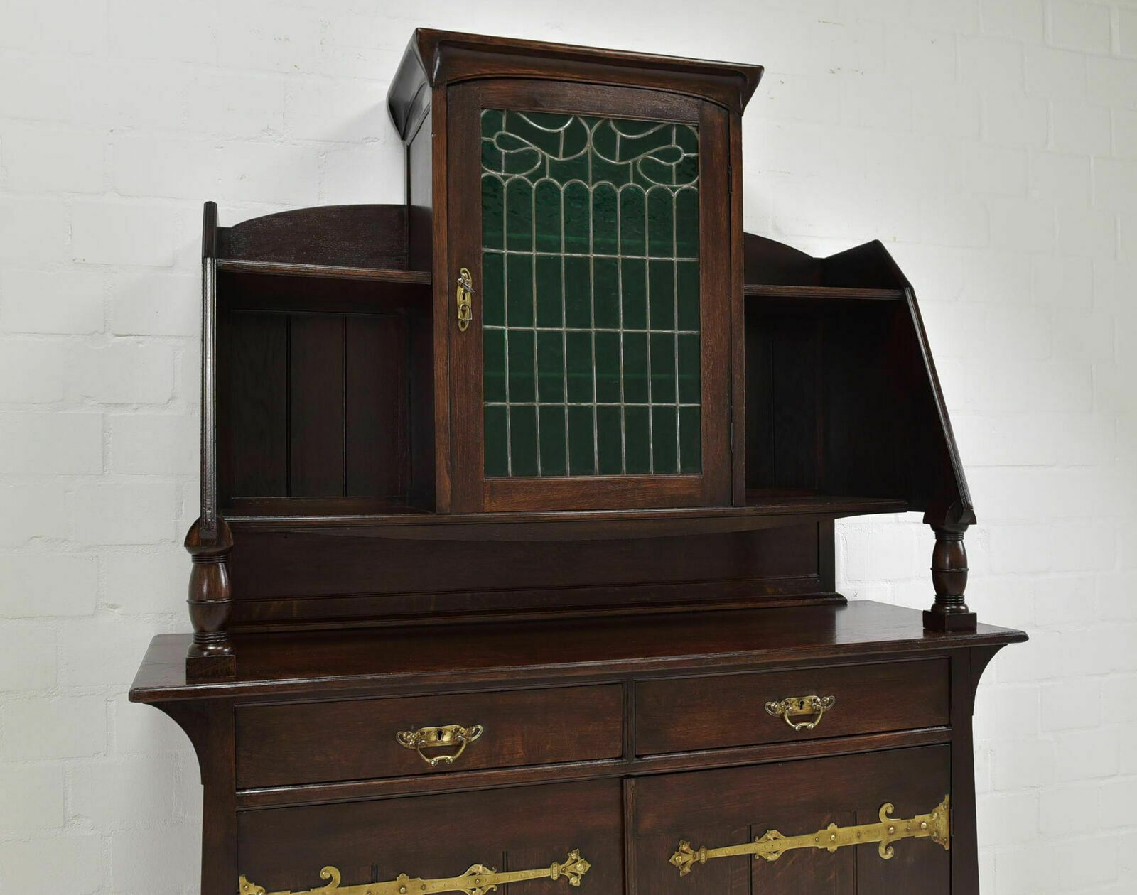 photo furniture Antique! Buffet Cabinet Restored Art Nouveau Art Nouveau Around 1920, Solid Oak