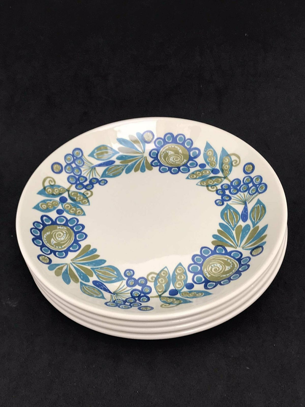 Figgjo Flint Dessert Plates Tor Viking Pattern Cheese, Pastries, Bread And Butter Plates, Cakes 4 Plates, 17cm / 6.6" Norvegian Design photo vintage