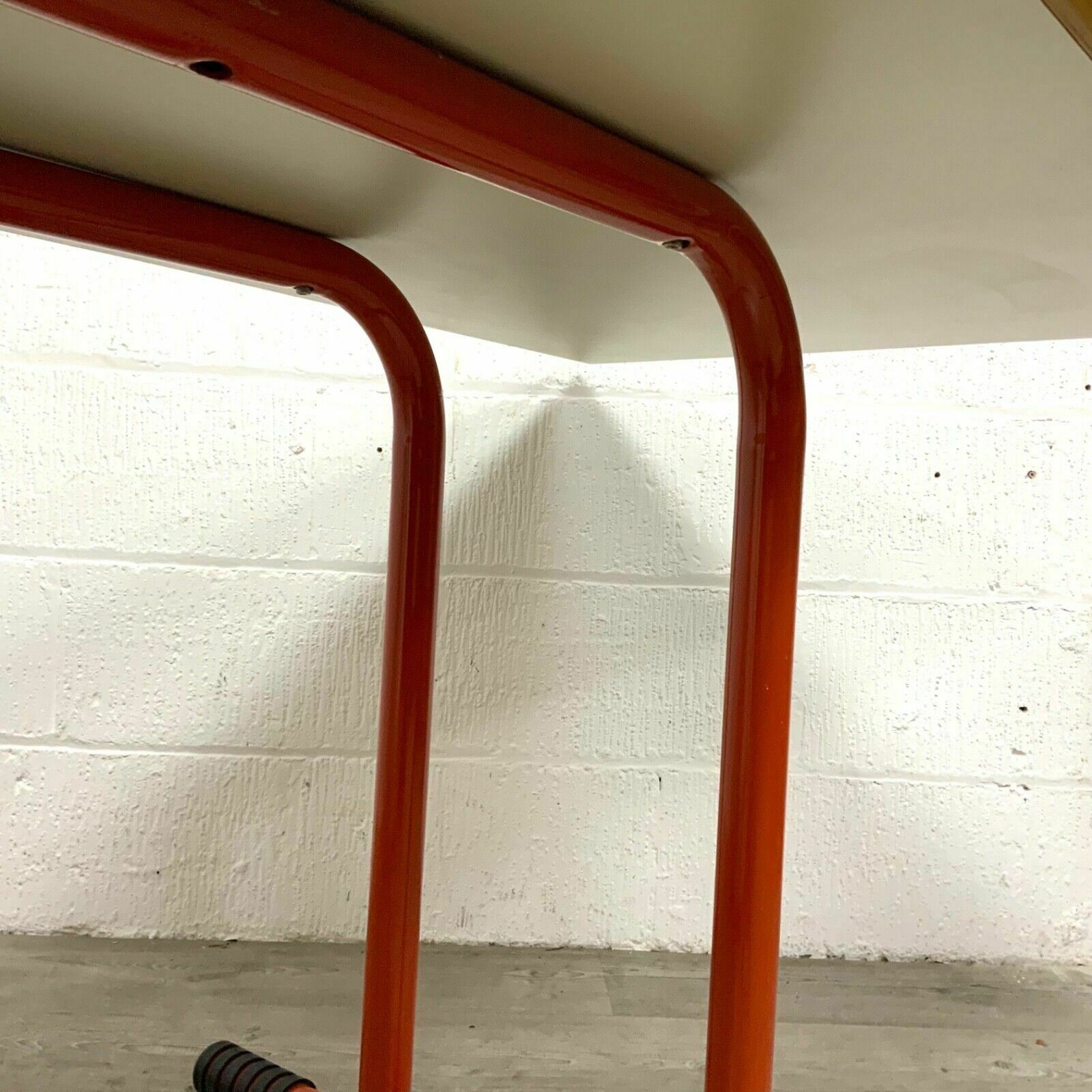photo for sale Joe Colombo For Bieffeplast White And Orange Desk Dining Table Italian 1970s Mcm