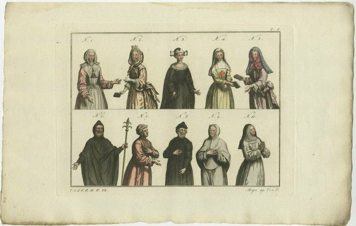 Set Of 8 Antique Prints Of Religious Figures And Turks In The Middle Ages photo 1297.0