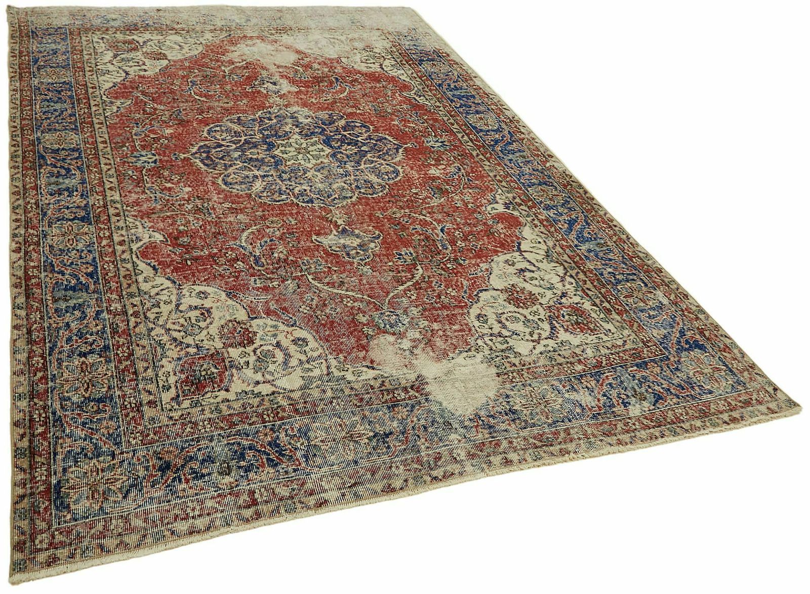 Handmade Beige Turkish Vintage Area Rug 210 Cm X 310 Cm photo for sale