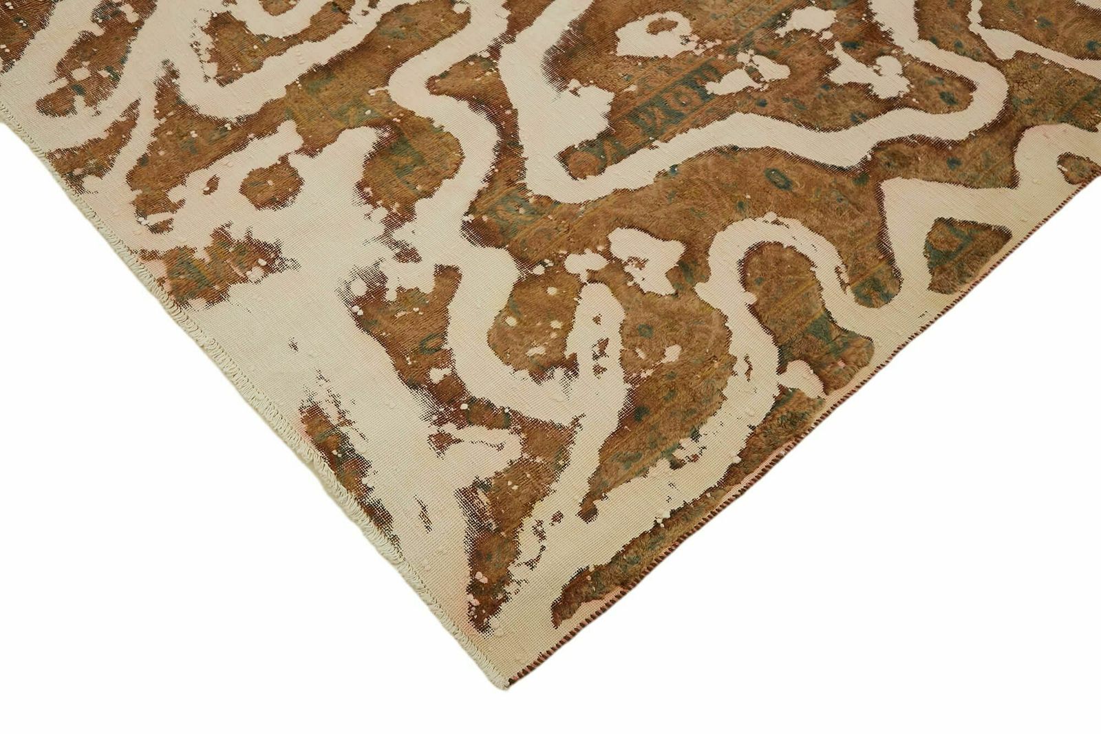 Handmade Decorative Beige Overdyed Large Area Rug 259 Cm X 350 Cm photo vintage