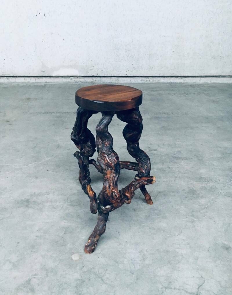1950's Handmade Vinewood & Oak Bar Stool photo for sale