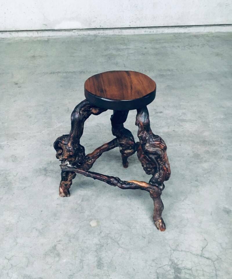 1950's Handmade Vinewood & Oak Bar Stool photo Furniture