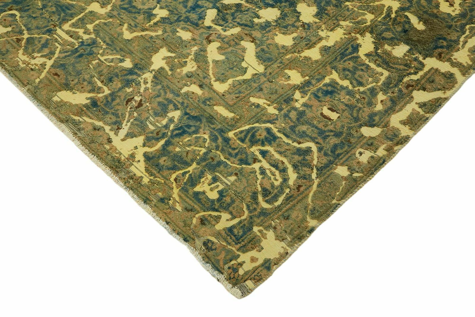 Handmade Yellow Overdyed Large Area Rug 370 Cm X 276 Cm photo Textiles