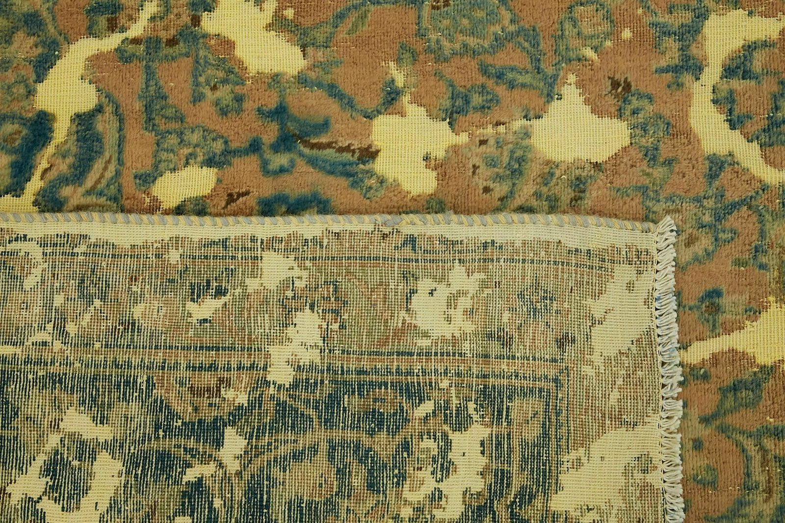 Handmade Yellow Overdyed Large Area Rug 370 Cm X 276 Cm photo buy